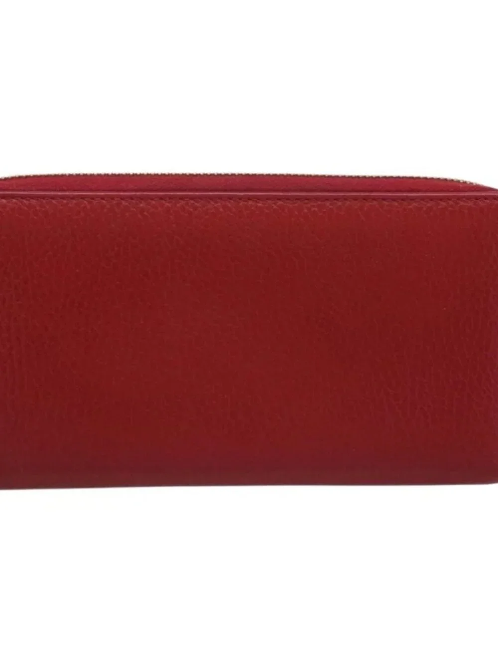 GUCCI GG Marmont Long Wallet Leather Red Gold 456117 Auth 186348A